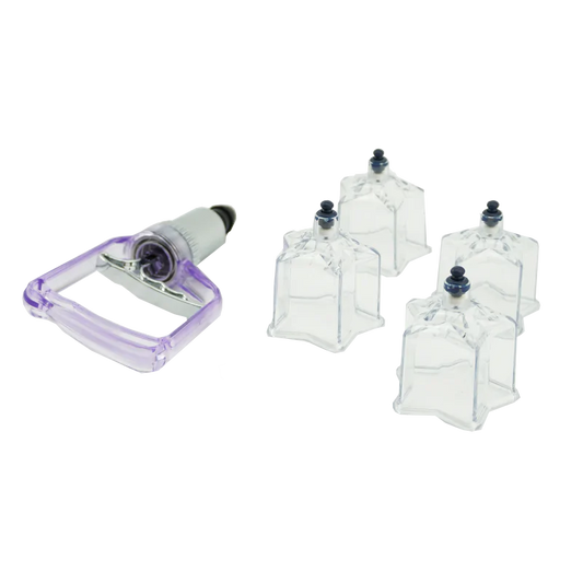 Star shaped cupping set, 1 suction pump with 4 cups